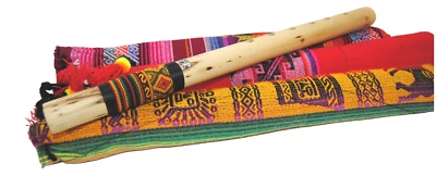 TERRAPIN TRADING LTD Fair Trade Bolivian 38cm / 15'' Quena Flute Set | With Case| With finger chart