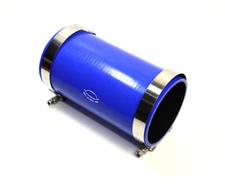 8" Long 4-Ply 4" ID Straight Coupler Silicone Hose + T Bolt Clamp BLUE