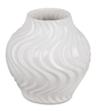formano Vase 20x20cm aus Keramik weiß glasiert modernes Muster 7 79 38 0 B