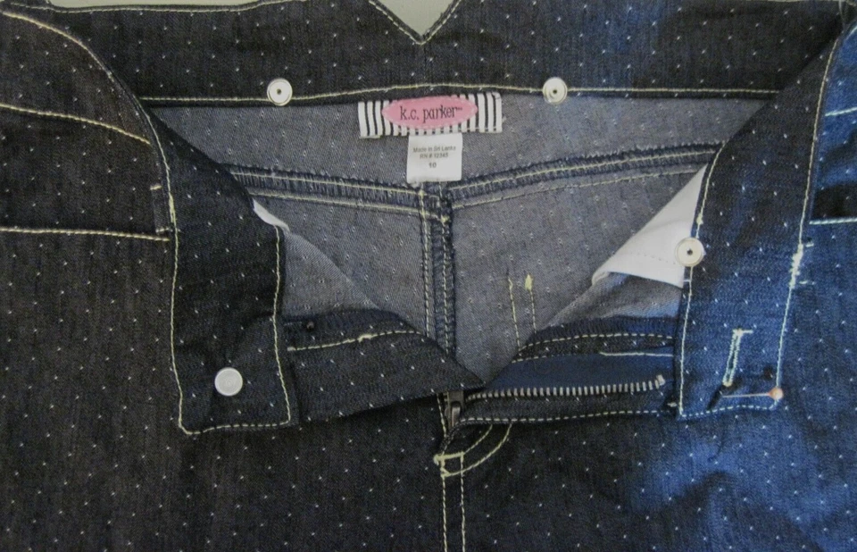 KC PARKER~Por Hartstrings~Niñas Talla 10~Pantalones Capri~Azul Marino~4 Bolsillos~Nuevo/Con Etiqueta Foto 3 de 4