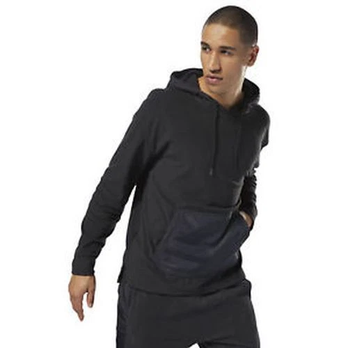 Reebok Men's Hooded Pullover Sweatshirt Hoody BLACK Jacket Micro Fleece  M , L - Image 2 of 4