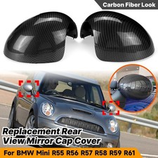 Spiegel Kappe Gehäuse Abdeckung Spiegelcover Carbon Optik für MINI R55 R56 R57