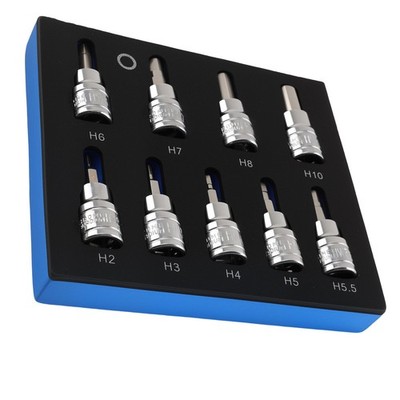 3/8 Drive Allen Hex Socket Bit 9Pcs 2-10mm Chrome Vanadium Steel Tool Set