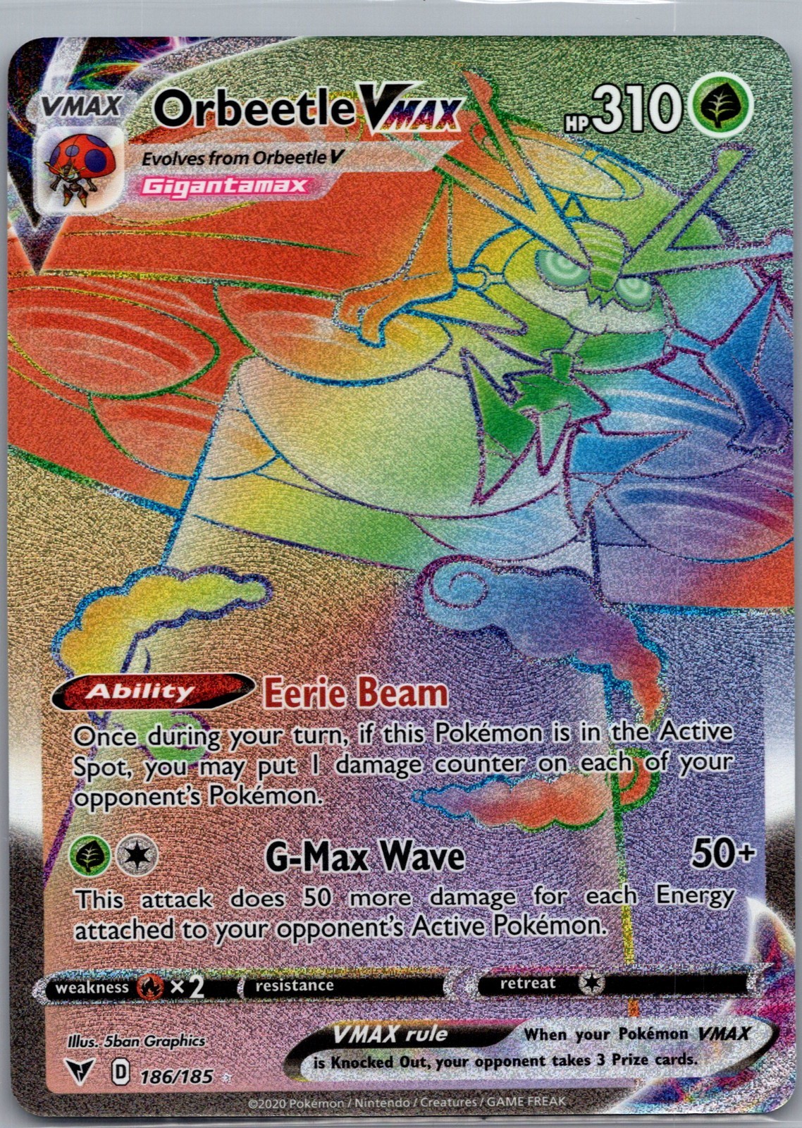 Orbeetle VMAX (Secret): Vivid Voltage - Pokémon NM 186/185