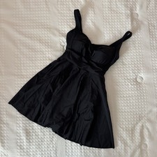 B2PRITY Women's Black Solid Swimdress One-Piece S Built-In Bra Adjustable Strap
