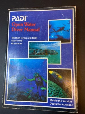 Padi Open Water Diver Manual von 1990 mit Tauchtabelle
