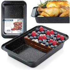 Backblech Ofenblech Kuchenblech Backform mit Granitbeschichtung 28x19x5 cm