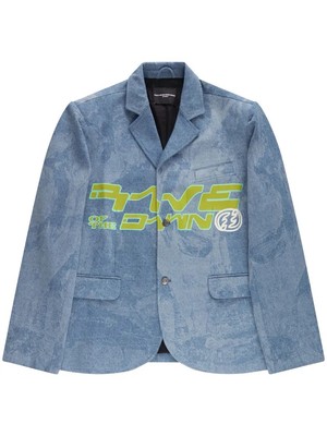 C.E.E.C LA Laser Cut  Denim Blazer Size Medium