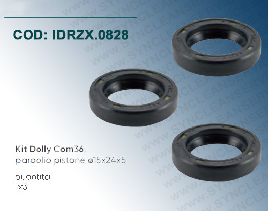 Kit Dolly Com36 IDROBASE ZX.0828 Paraolio Pistone 15x24x5 per Pompe