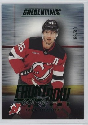 2025 Upper Deck Credentials Front Row Talent Green /99 Jack Hughes #FRT-17 2fn