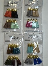 Lot 32 Mini Faux Leather Tassels Keychain Tassels Craft Supply Assorted Colors