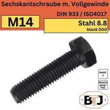 DIN 933 M14 Sechskantschrauben mit Vollgewinde 8.8 blank 000 - ISO 4017 Maschine
