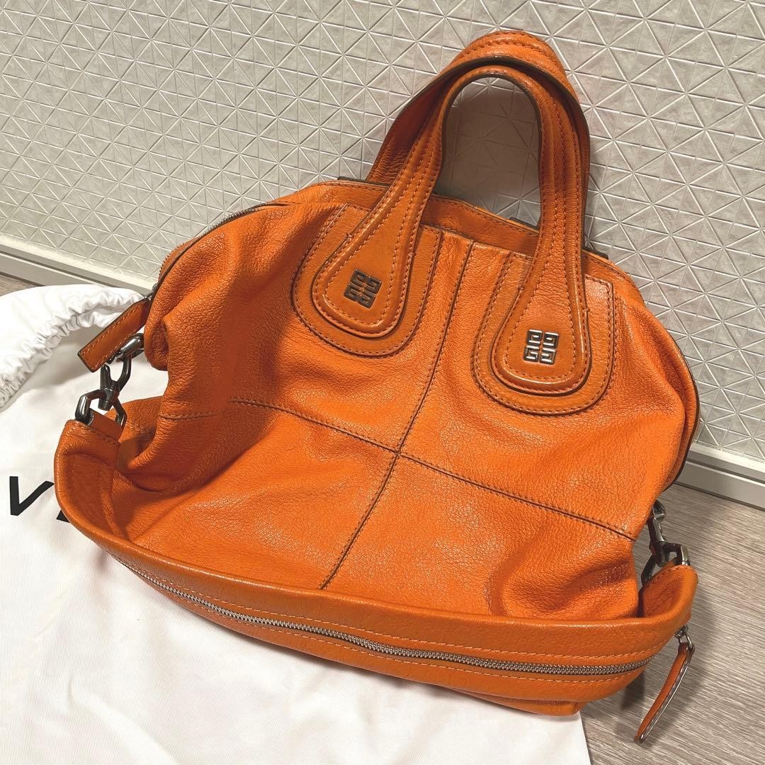 GIVENCHY Nightingale Authentic Orange Shoulder Ba… - image 3