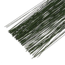 26 Gauge 14.2" Floral Wire Stems, 200 Pcs Paper Wrapped Iron Wire, Coffee Brown