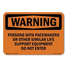 Persons With Pacemakers Or Other Similar ANSI Warning Sign Metal Plastic Decal