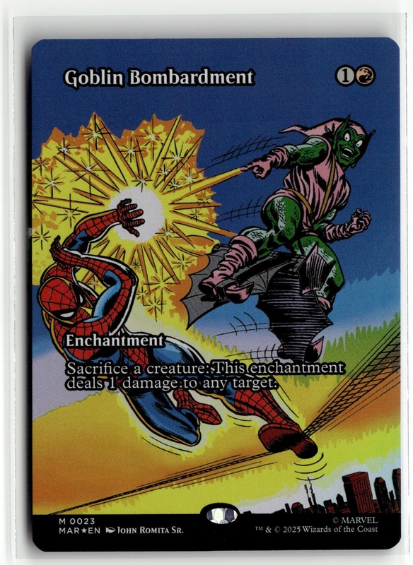 Goblin Bombardment 0023 Borderless FOIL Spider Man MTG Magic The Gathering Card