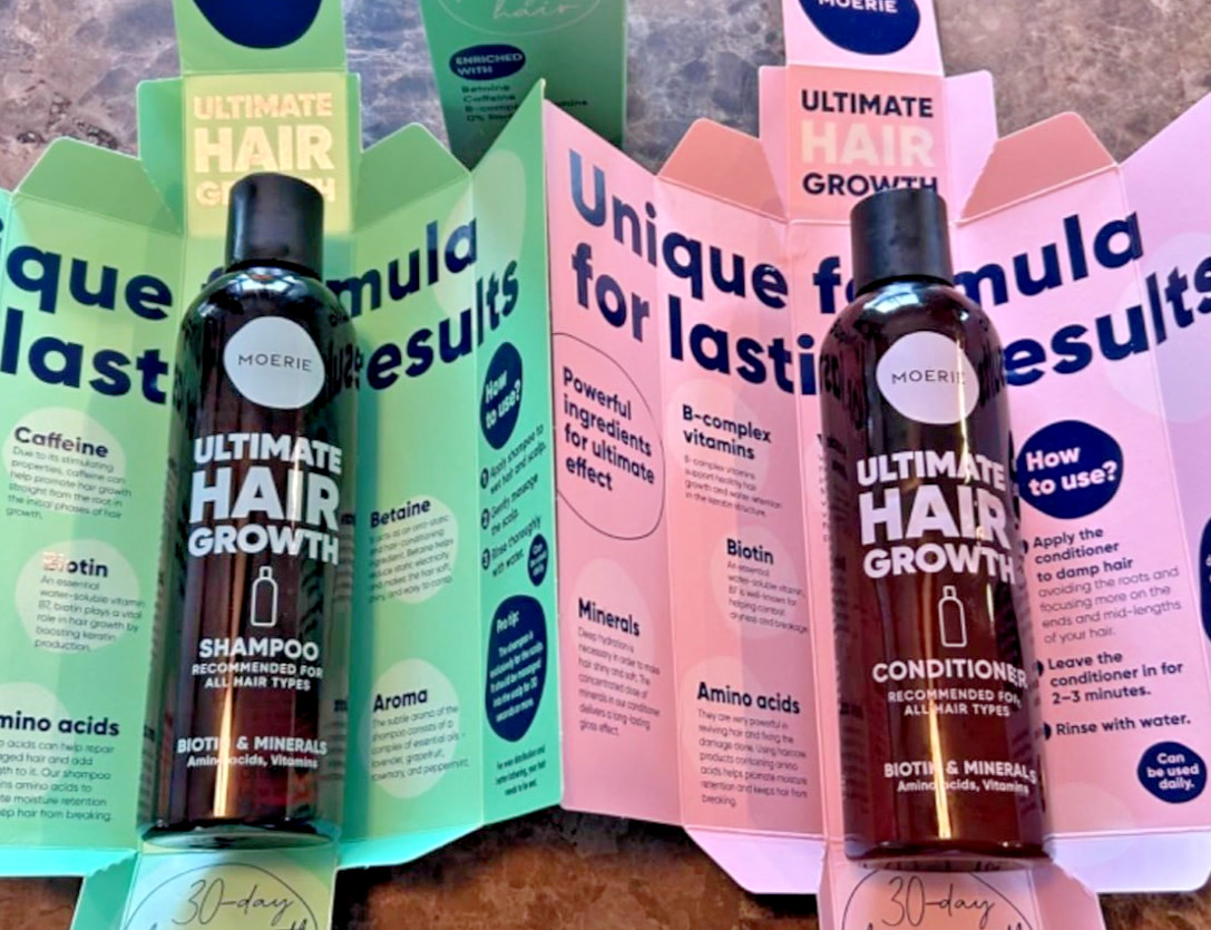 Moerie Volumizing Shampoo & Conditioner for Hair Loss, Thickening, 2x8.45oz