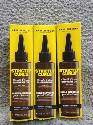 3x Marc Anthony Strictly Curls Hair & Scalp Strengthening Hair Oil 4 fl oz.