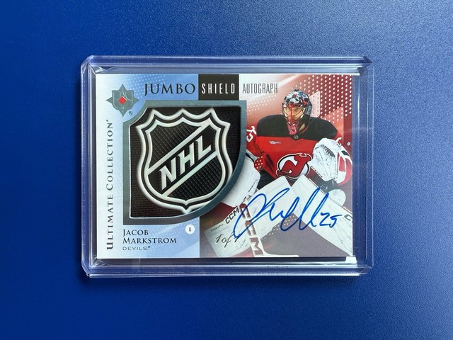 2025-26 Ultimate - Jacob Markstrom Jumbo Shield Autograph NHL Rare 1/1