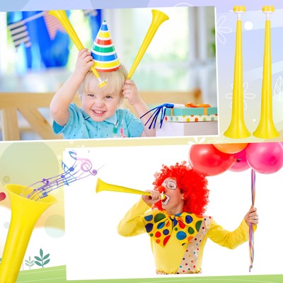 FUN FAN LINE - Pack De 3 Vuvuzelas En Plastique Résistant | Trompettes D'Animation Pour Football, Événements Sportifs Et Fêtes | Klaxon Bruit Extrême 120 DB | Cotillon Pour Supporters (Allemagne