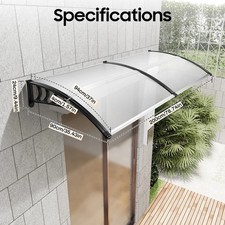 Door Canopy Awning Shelter Front Back Outdoor Porch Patio Window Roof Rain Cover