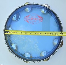 12 Inch Brazilian Tambourine One Row Metal Jingles Hand Held Percussion Drum