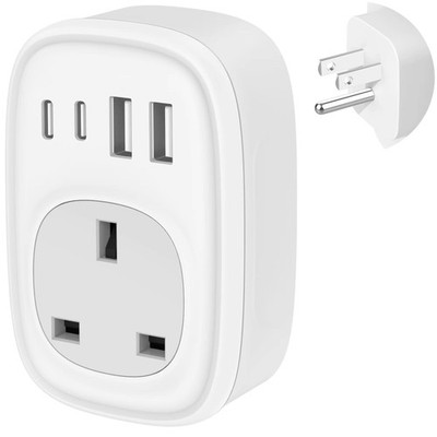 UK auf US Stecker Adapter - Adapter 40W USA Reise klein, grau