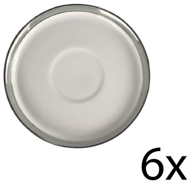 6er Set Untertasse für Kaffee Thomas Porzellan Arcta Platin Grau