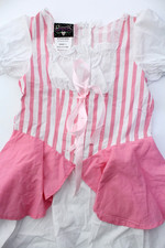 CHARADES Child's LITTLE BO PEEP Pink/White Striped DRESS Costume - LARGE