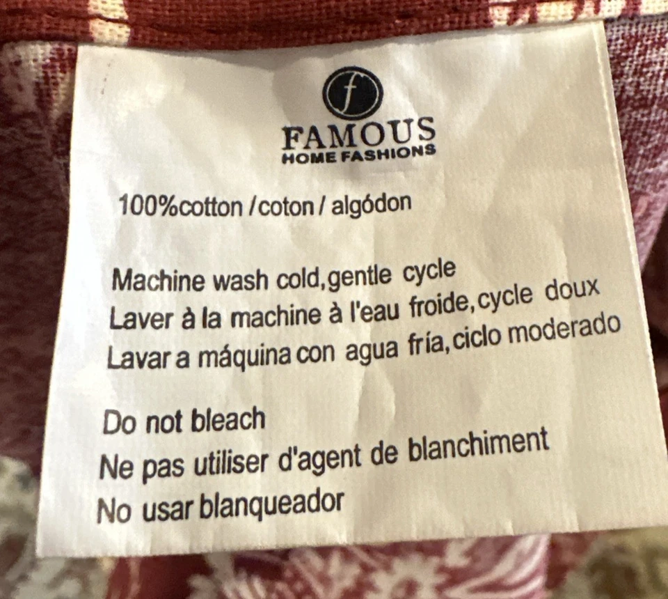 RARO-Waverly-COUNTRY HOUSE TOILE/CODORNIZ-Cortina de Ducha-Rojo Oscuro/Crema-NUEVO-Encantador Foto 4 de 4