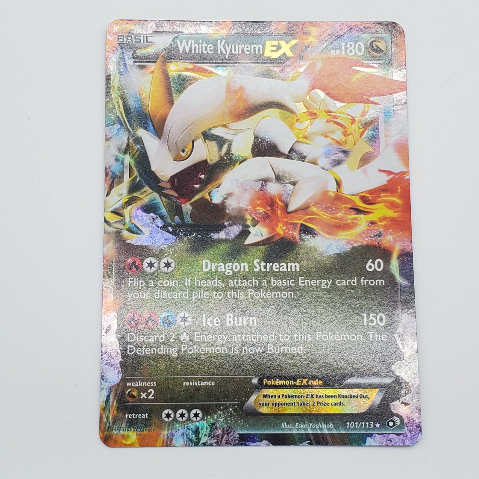 White Kyurem EX 101/113 Legendary Treasures Holo - LP Pokemon TCG