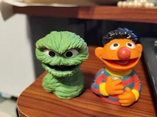Vintage Lot of Sesame Street Characters Finger Puppets 1980s Muppets Inc Plastic
