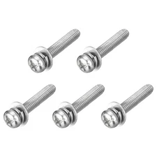 5Pcs M3 x 16mm 304 Stainless Steel Phillips Pan Head Machine Screws Bolts