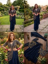 Ready-to-Wear Designer Saree for Adults Bollywood Party and Indian Pakistani Wed