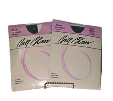 BILL BLASS - OFF BLACK CONTROL TOP - SANDALFOOT PANTYHOSE - SIZE A  2 PK NOS