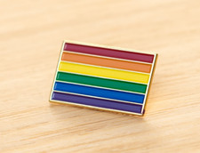 NEW Gay Pride Rainbow Flag 1" Lapel Pin Badge LGBT LBGTQ Disney Gay Days USA