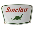 Vintage Sinclair Gasoline Sign - Dino Service Station Pump Porcelain Sign