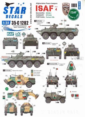 SRD35C1282 1:35 Star Decals - ISAF Part 4: Bulgaria BRDM-2 Hungary BTR-80A