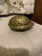 Solid Brass Hinged Walnut Shaped Nut Cracker, 5” 
