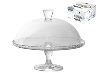Alzata Aus Glas Mit Kuppel Pasabahce Patisserie Linie Transparent