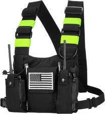 Radio Chest Harness Chest Front Pack Pouch Holster Vest Rig for Two Way Radio Wa