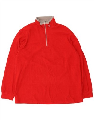 Conte of Florence Herren Fleecepullover mit Reißverschluss am Ausschnitt 2XL rot Polyester DE10