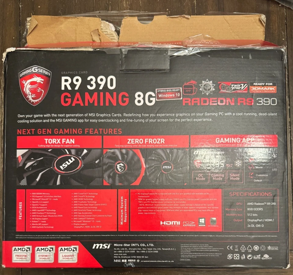 MSI R9 390 Gaming 8GB GDDR5 - 912-V308-041 - USED WITH BOX - - Image 2 of 4