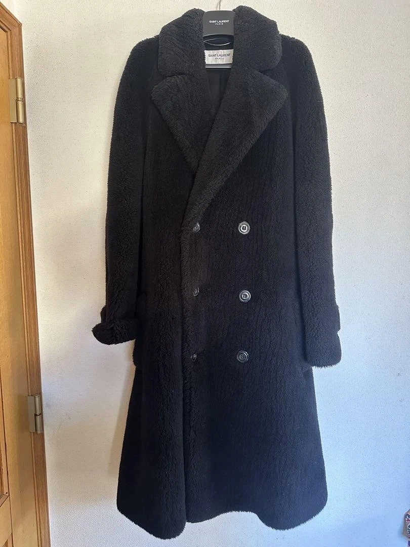 SAINT LAURENT (YSL) Cappotto pelliccia doppiopetto oversize Saint Laurent 21Aw