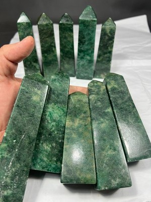 Green Emerald Aventurine Towers obelisk statue Wholesale Lot 10 Pieces 2881gms