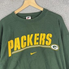 Vintage Green Bay Packers Sweatshirt Mens XL Green NFL Football Nike 90s