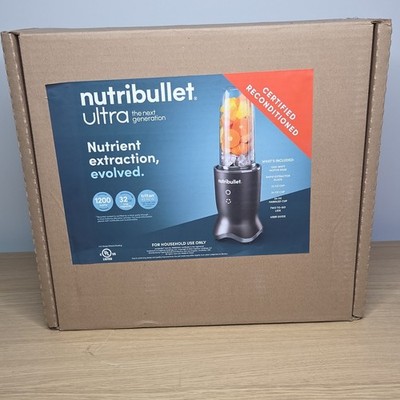 NutriBullet Ultra RNB50500-ASP 1200W Electric Blender Black w/ Blade & Cups