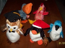 Lot of 5 Ty Beanie Baby Birds Lot 2- Details below on Bird Info