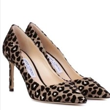 Jimmy Choo Romy 100 Leopard Print Heels size 37.5/ 7.5