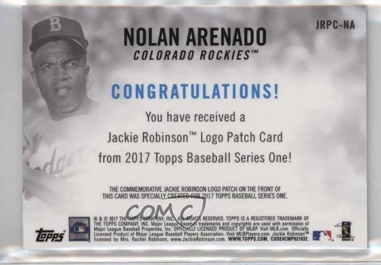 2017 Topps Jackie Robinson Day Commemorative Patch Nolan Arenado #JRPC-NA Patch - Image 2 of 2